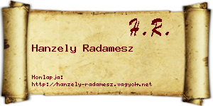 Hanzely Radamesz névjegykártya